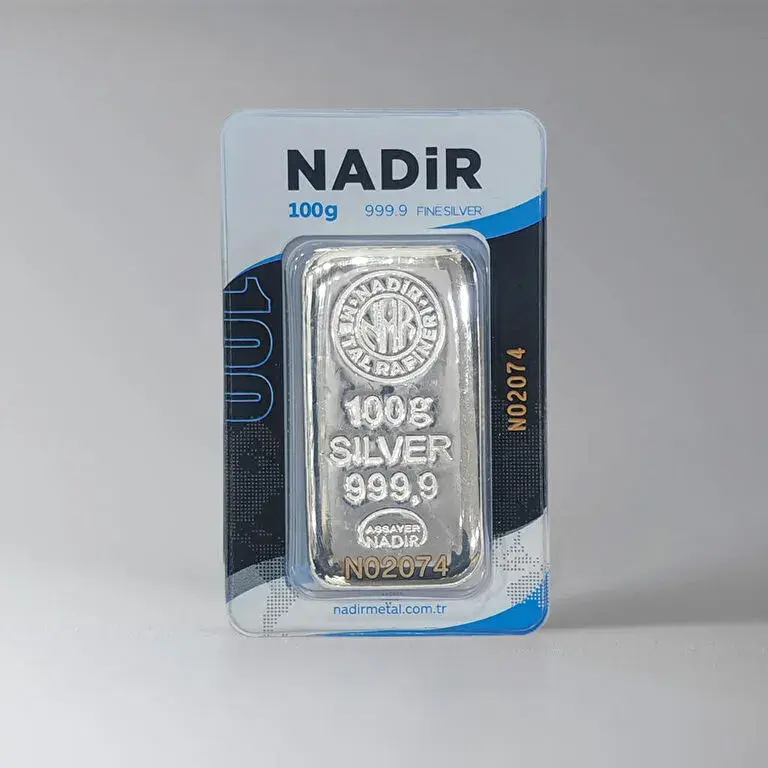 Nadir Gold 100 Gram Gümüş Külçe